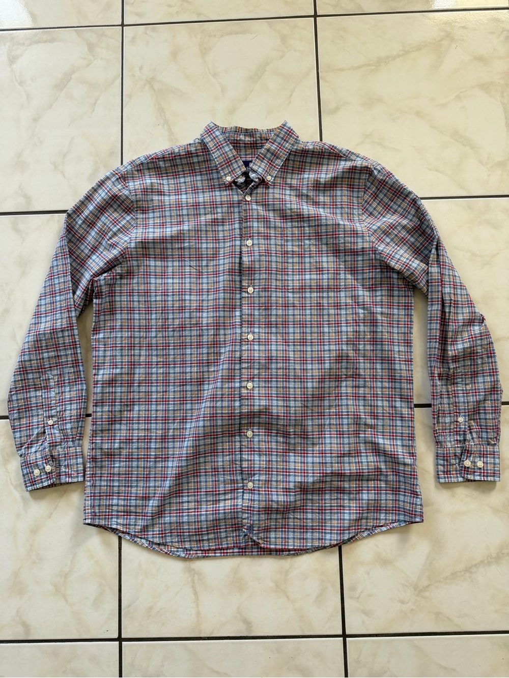 johnnie-O Plaid Button-Down Shirt - Blue, Red & White